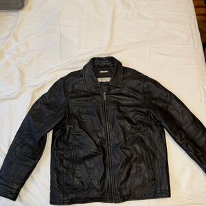 Perry Ellis Black Leather Jacket